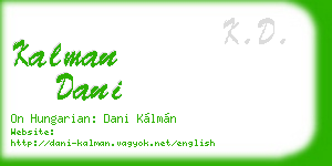 kalman dani business card