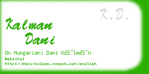 kalman dani business card